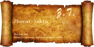 Zborai Tekla névjegykártya